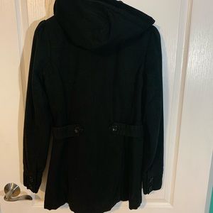 Pea coat style jacket w hood